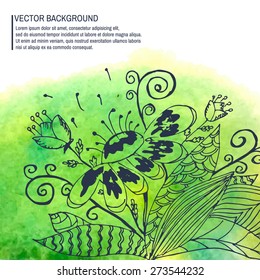Sketch of flowers by hand on an isolated background. Vector