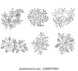 Sketch Flowers Design Vector Eps 