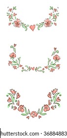 sketch flowers frame vector illustration