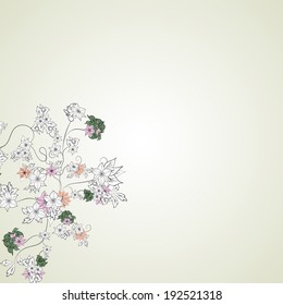 sketch of flowers on a light background