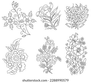 Sketch Flowers vector eps  Design