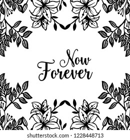 Sketch of flowers wreath greeting card vector art