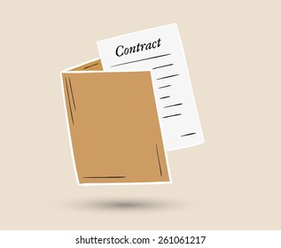 sketch of the folder with contract paper