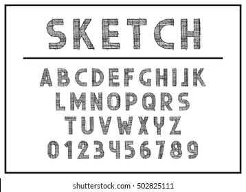 sketch font abc letters print typography stock vector royalty free 502825111