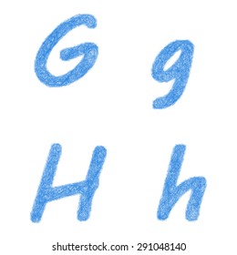Sketch font design set - letters G, H