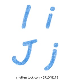 Sketch font design set - letters I, J