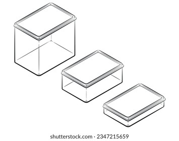 Sketch Food Container Rectangle Plastic Box