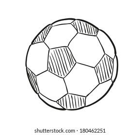 sketch of the football ball on white background, isolated