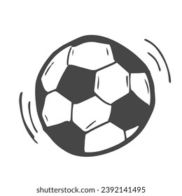 sketch of the football ball on white background, isolated