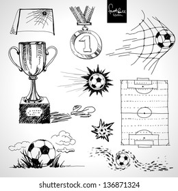 Sketch of football elements
