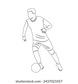 sketch of a football player on a white background, vector