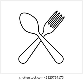 Sketch fork spoon icon isolated Food clipart Vector stock illustration EPS 10