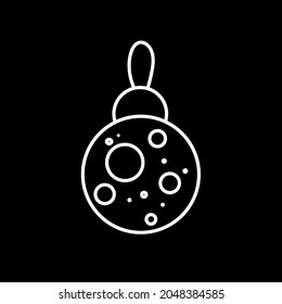 a sketch in the form of a white Christmas ball with a pattern of circles