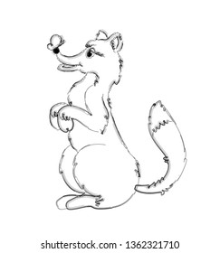 
Sketch of a fox on a white background.
