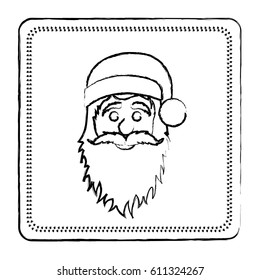 sketch frame of santa claus face vector illustration