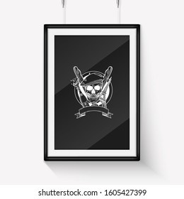 Sketch french skull with beret