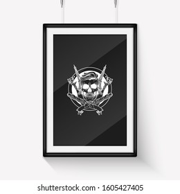 Sketch french skull with beret