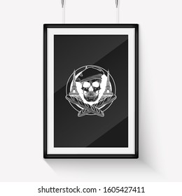 Sketch french skull with beret
