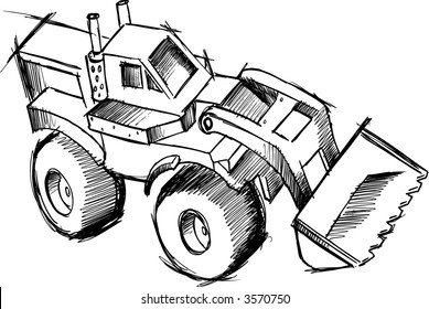 Esbozo de una ilustración del vector del cargador delantero