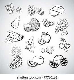 Sketch of fruit icons