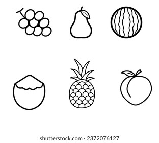 Sketch of fruit. Suitable for learning to draw and color 