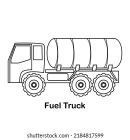 Sketch Fuel Truck Heavy Duty Construction Vehicle 