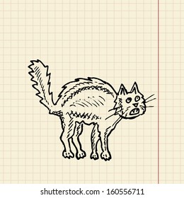 Sketch funny cat for your design, vector illustration, eps10, 2 layers