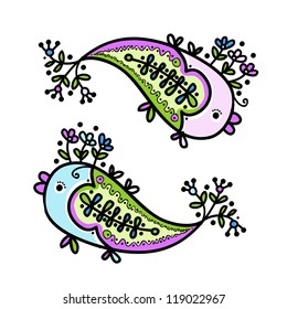 Sketch of funny fishes for your design