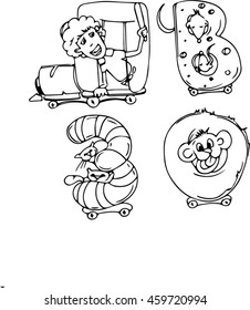 sketch of funny letters