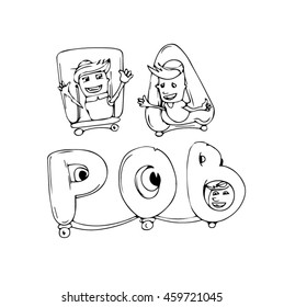 sketch of funny letters