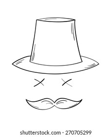 sketch of the gentleman with moustache, isolated