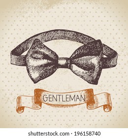 Sketch gentlemen accessory. Hand drawn men illustration