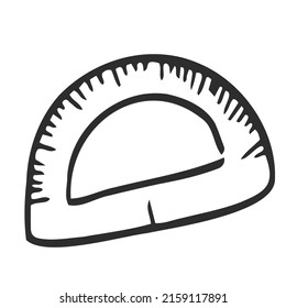 Sketch geometric ruler. Hand drawn doodle icon. Sign symbol. Vector.