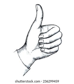 Sketch, gesture, isolated on white background. Vector illustration.