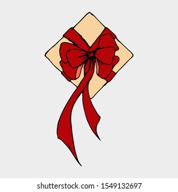 Sketch gifts. Present christmas and new year. Color sketch.