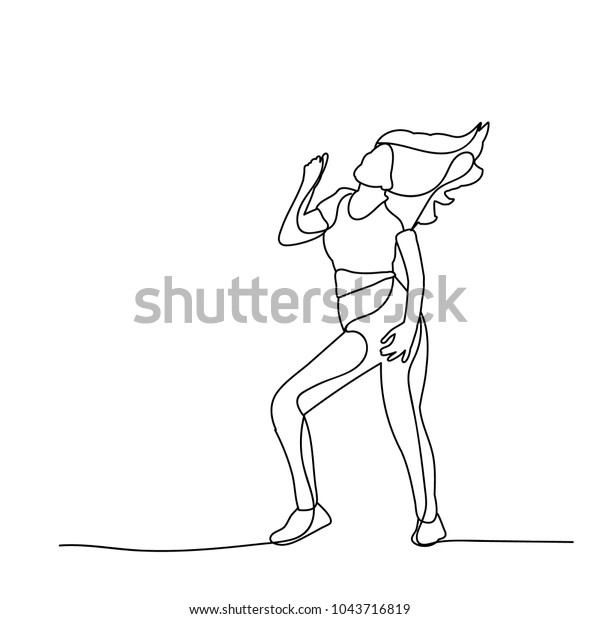 Sketch Girl Dancing Dance Stock Vector (Royalty Free) 1043716819 ...