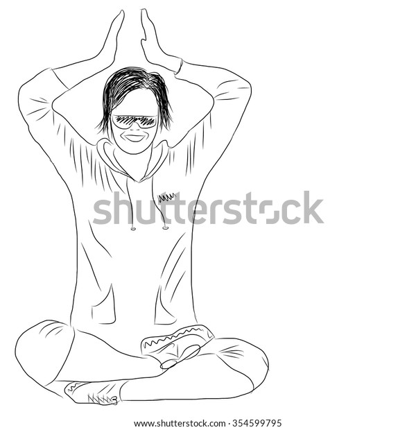 Sketch Girl Doing Yoga Stock Vector Royalty Free 354599795