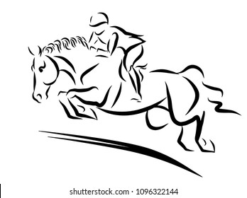 Horse Jumping Outline Images, Stock Photos & Vectors | Shutterstock