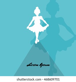 sketch of girls ballerina standing in a pose. Vector Illustration