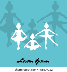 sketch of girls ballerina standing in a pose. Vector Illustration