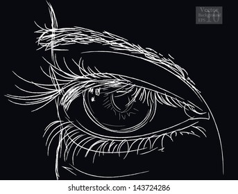 Sketch of a girl's eye