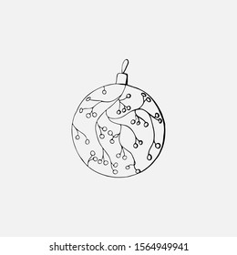 Sketch glass christmas bauble ball, new year