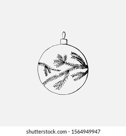 Sketch glass christmas bauble ball, new year