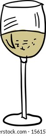 Sketch of a glass, illustration, vector on white background.