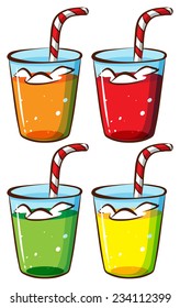 A sketch of the glasses with juice on a white background 