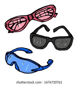 Sketch glasses on a white background. Vector illustration