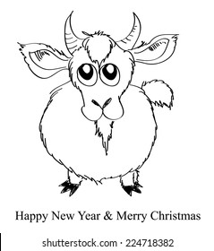 Sketch Goat Vector Illustration. Illustration for new year and Christmas