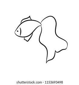 sketch goldfish. vector illustration
