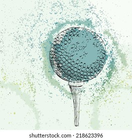 sketch of a golf ball. Hand drawn illustration
