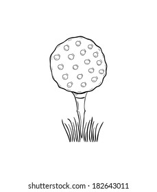 sketch of the golf ball on white background, isolated